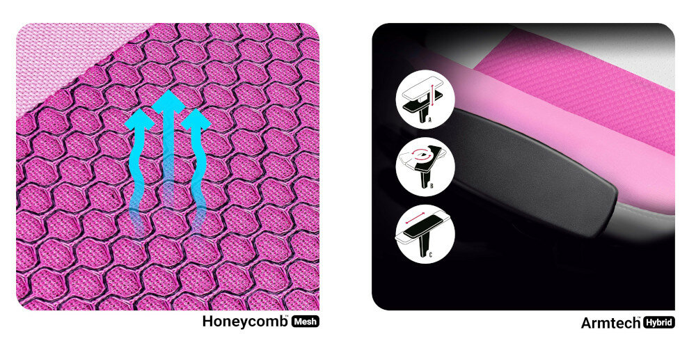 Fotel DIABLO CHAIRS X-Player (L) Różowo-biały materiał pokrycie tkanina