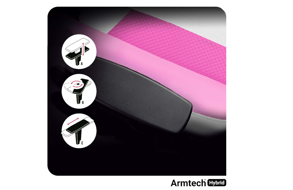 Fotel DIABLO CHAIRS X-Player (L) Różowo-biały podlokietniki pianka pokrycie