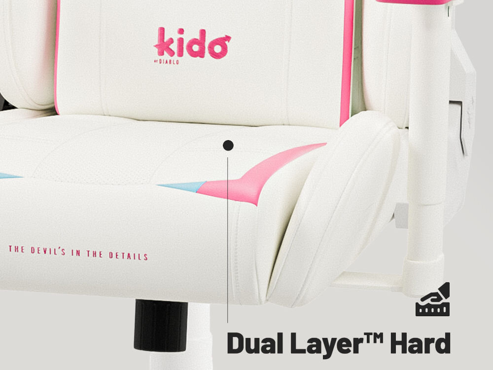 Fotel DIABLO CHAIRS X-Ray (S) Biało-różowy pianka hr memory foam material dual layer podnosnik