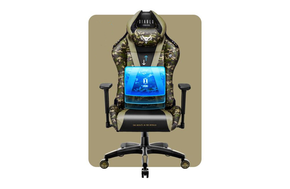 Fotel DIABLO CHAIRS X-Horn 2.0 poduszka ledzwiowa zaglowek konstrukcja
