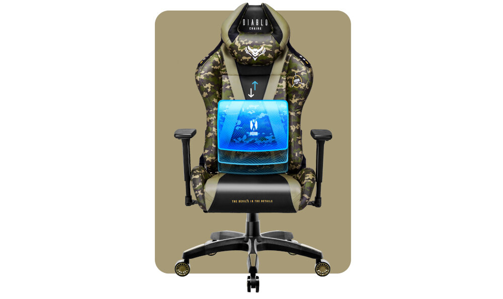 Fotel DIABLO CHAIRS X-Horn 2.0 poduszka ledzwiowa zaglowek konstrukcja