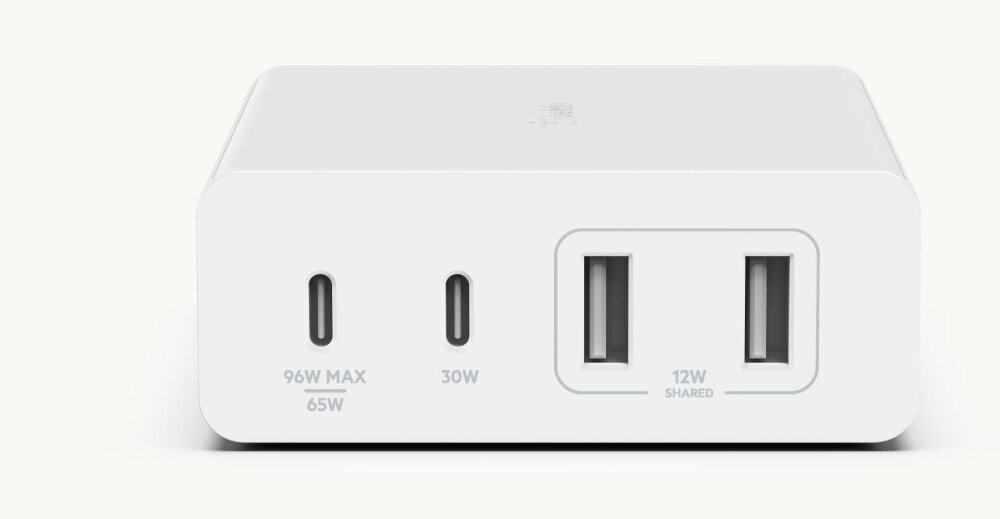 Ładowarka sieciowa BELKIN GaN Desktop Charger WCH010VFWH 108W Biały certyfikat MFi jakość bezpieczeńśtwo