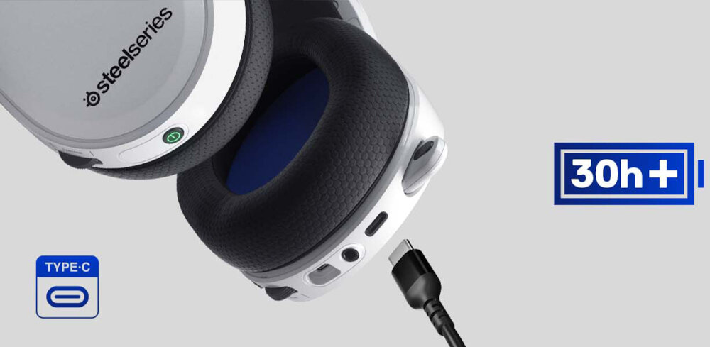 Słuchawki STEELSERIES Arctis 7P+ bateria czas dzialania