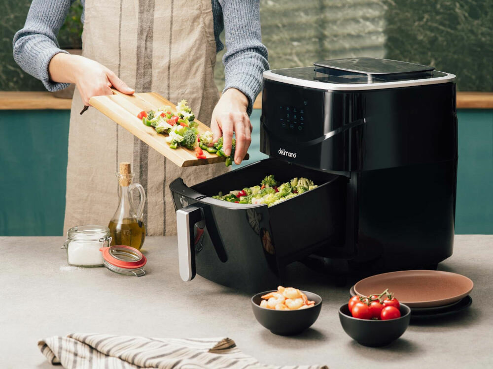 Frytkownica beztluszczowa DELIMANO 110074539 Air Fryer z gotowaniem na parze trzy automatyczne programy temperatura