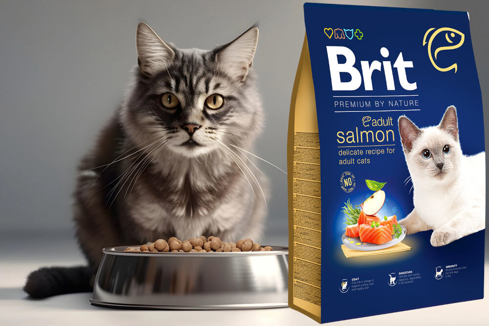 Karma dla kota BRIT Premium by Nature Łosoś 1,5 kg sklad zywienie