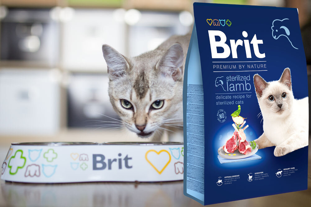 Karma dla kota BRIT Premium by Nature Sterilized Jagnięcina 8 kg witaminy zdrowie