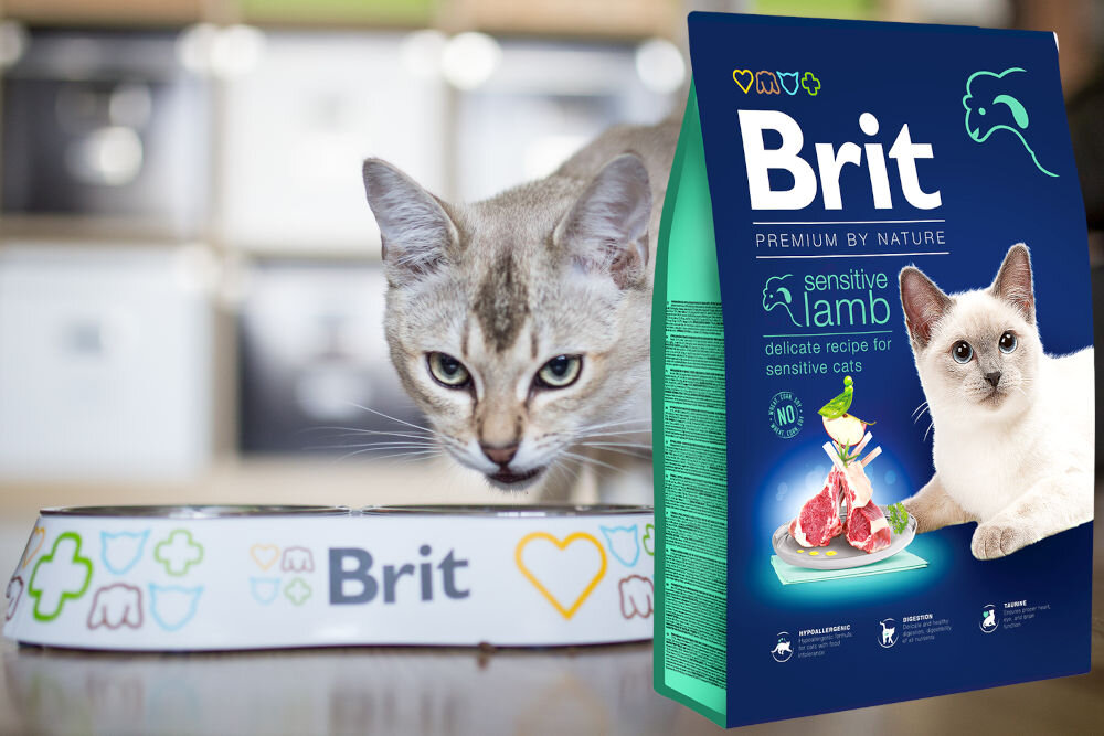 Karma dla kota BRIT Premium By Nature Sensitive Jagnięcina 1,5 kg witaminy zdrowie