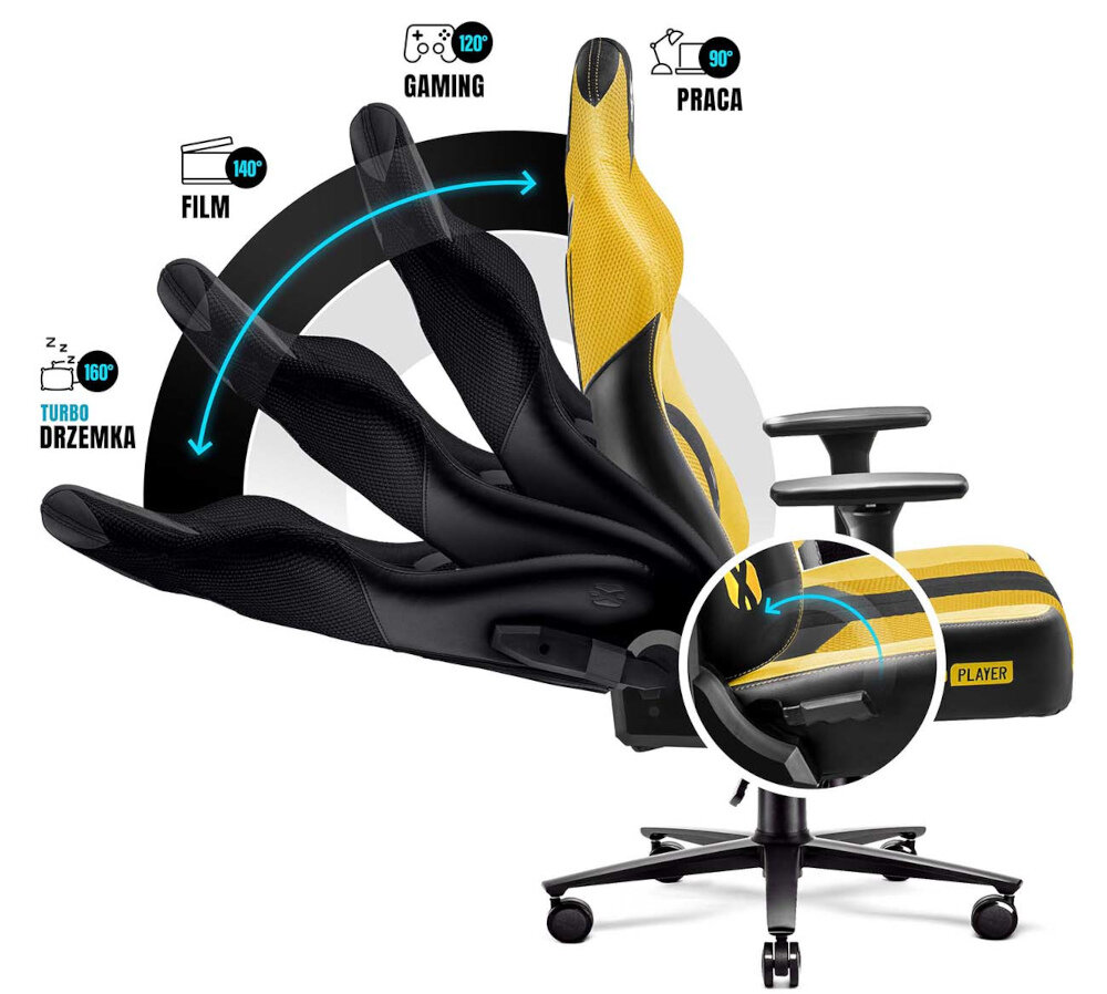 Fotel DIABLO CHAIRS X-Player 2.0 ROZMIAR ESTETYKA WYTRZYMAŁOŚĆ STOPIEŃ WYGODA KRĘGOSŁUP WSPARCIE SYSTEM REGULACJA PODŁOKIETNIKI KOŁA KAUCZUKOWE