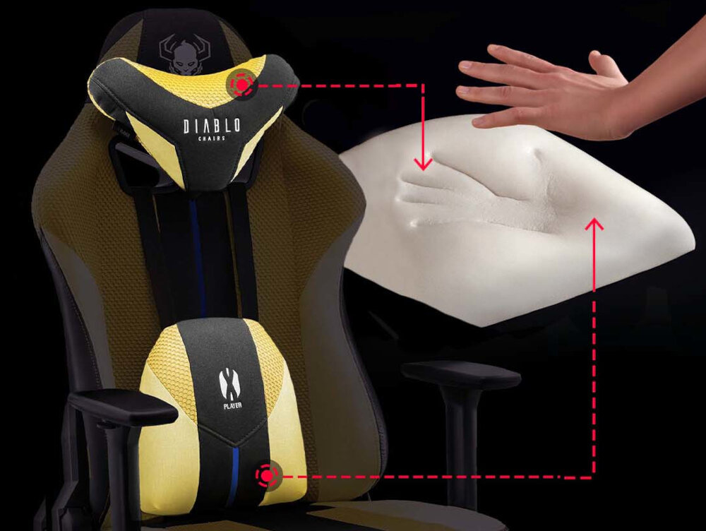 Fotel DIABLO CHAIRS X-Player 2.0 ROZMIAR ESTETYKA WYTRZYMAŁOŚĆ STOPIEŃ WYGODA KRĘGOSŁUP WSPARCIE SYSTEM REGULACJA PODŁOKIETNIKI KOŁA KAUCZUKOWE