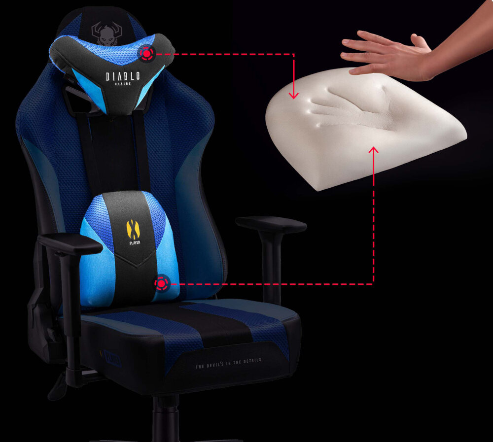 Fotel DIABLO CHAIRS X-Player 2.0 ROZMIAR ESTETYKA WYTRZYMAŁOŚĆ STOPIEŃ WYGODA KRĘGOSŁUP WSPARCIE SYSTEM REGULACJA PODŁOKIETNIKI KOŁA KAUCZUKOWE