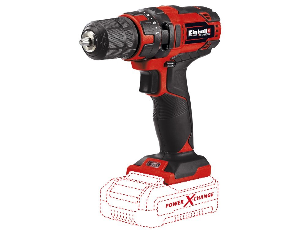 Wiertarko-wkrętarka EINHELL TC-CD 18-35 Li-Solo w pracach domowych i profesjonalnych wykonywanie zadan szybko wygodnie i precyzyjnie wkrecanie i wykrecanie srub wiercenie w drewnie metalu tworzywach sztucznych zasilanie akumulatorowe mobilnosc