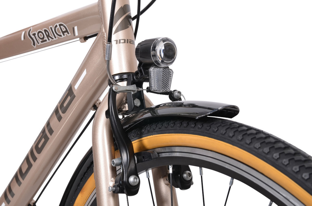 Rower miejski INDIANA Storica 140 3B oświetlenie przepisy ruch droga widoczność pogoda bateryjne LED