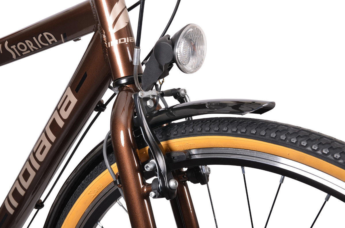 Rower miejski INDIANA Storica 130 7B oświetlenie przepisy ruch droga widoczność pogoda LED