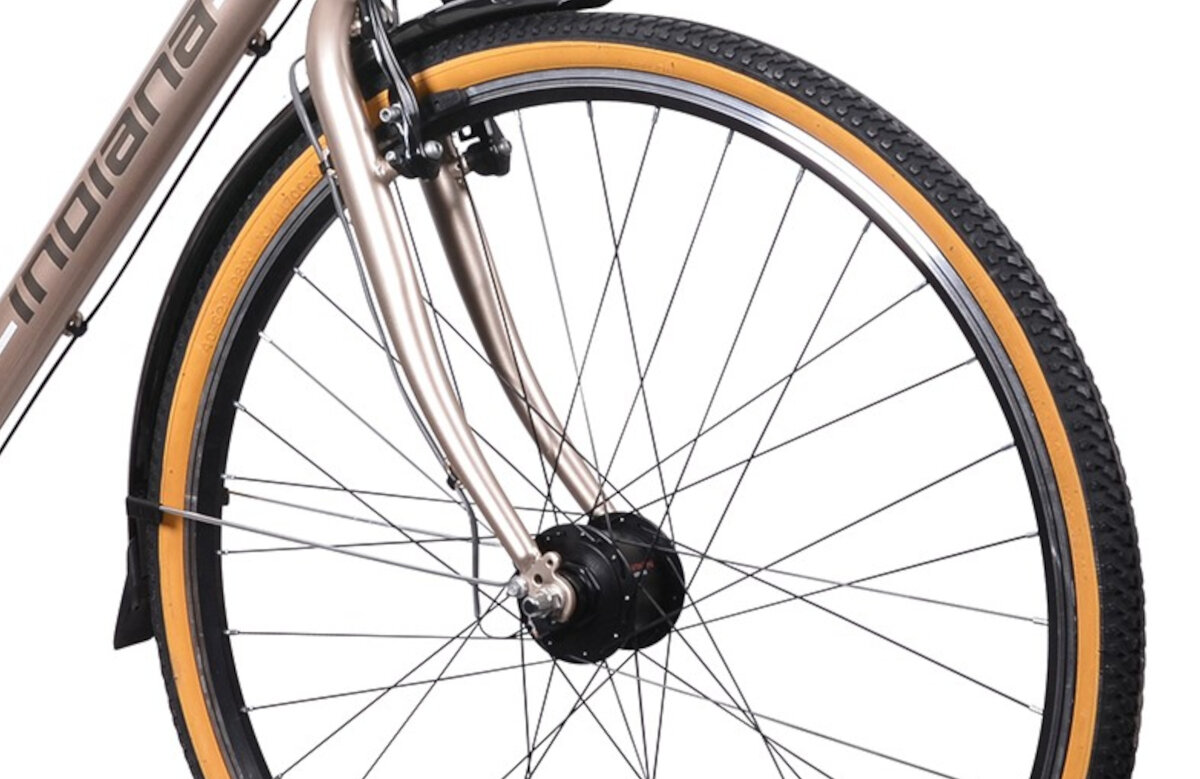 Rower miejski INDIANA Storica 130 7B przyczepność piasty obręcze opony koła