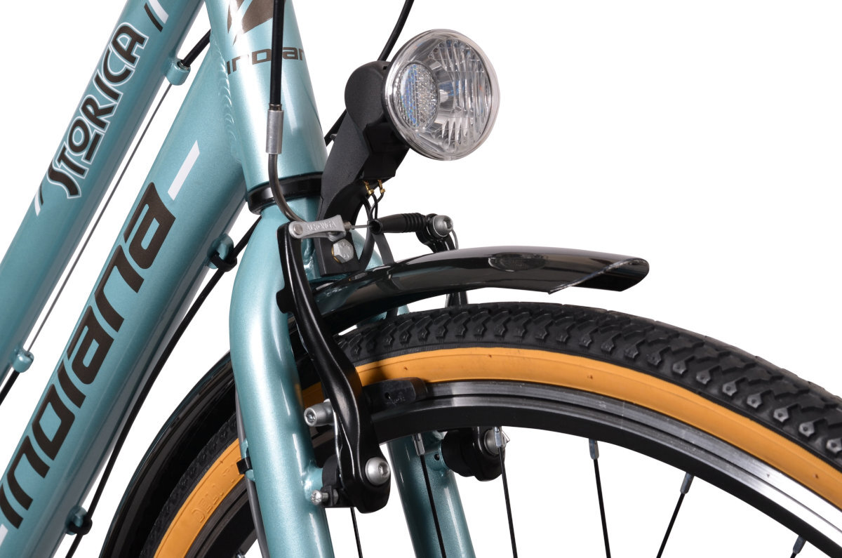 Rower miejski INDIANA Storica 131 7B oświetlenie przepisy ruch droga widoczność pogoda bateryjne LED