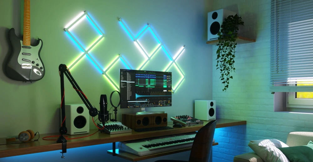 Listwy świetlne NANOLEAF Lines 60 Degrees Expansion Pack NL59E0001LW3PK Regulacja jasności, Wi-Fi (3 szt.) tryby Screen Mirror czujnik audio