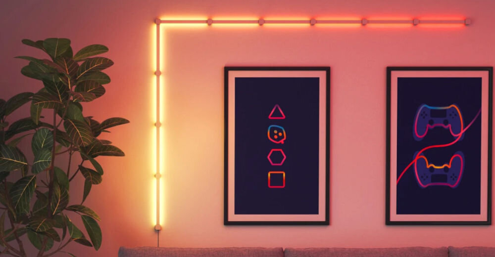 Listwy świetlne NANOLEAF Lines 60 Degrees Expansion Pack NL59E0001LW3PK Regulacja jasności, Wi-Fi (3 szt.) obsługa aplikacja pilot asystent