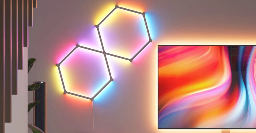 Listwy świetlne NANOLEAF Lines 60 Degrees Expansion Pack NL59E0001LW3PK Regulacja jasności, Wi-Fi (3 szt.) obsługa aplikacja pilot asystent
