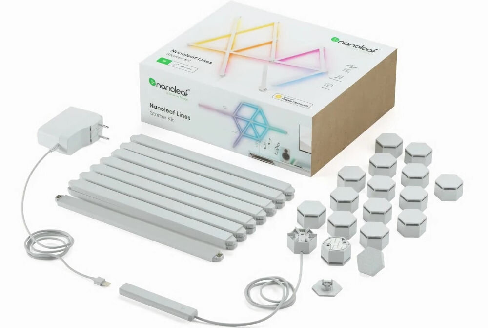 Listwy świetlne NANOLEAF Lines 60 Degrees Starter Kit NL59-K-0002LW-9PK-EU Regulacja jasności, Wi-Fi (15 szt.) elementy zestaw