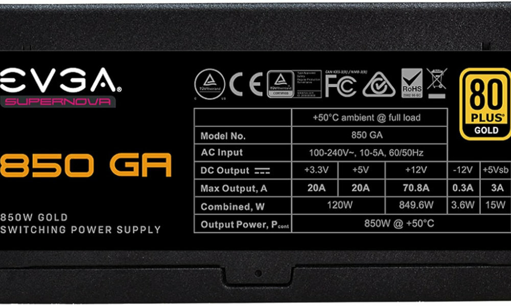 EVGA SuperNOVA GA 850W Gold bok