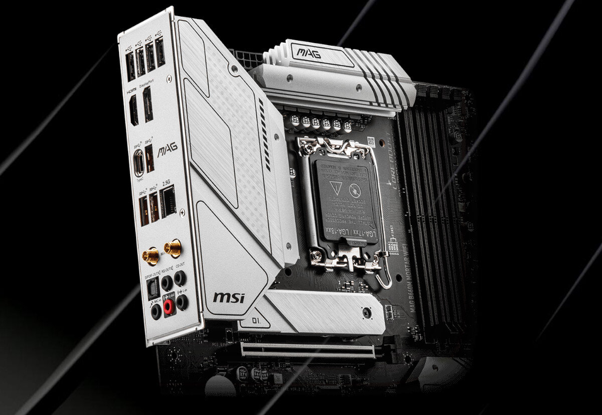 Płyta główna MSI MAG B660M Mortar WiFi DDR5 złącza porty wejścia podłączenie