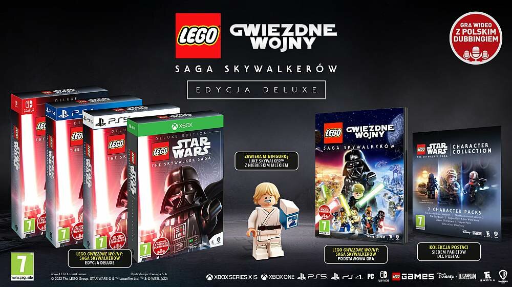Lego Gwiezdne Wojny: Saga Skywalkerów Gra klocki star wars granie konsola fabuła postacie budowanie mapy filmy bronie blaster miecz świetlny anakin luke padme leia han solo rey darth vader kylo ren yoda obi-wan