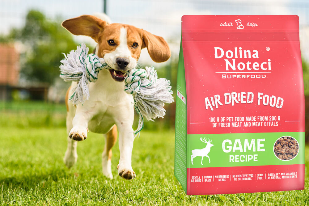 Karma dla psa DOLINA NOTECI Superfood Dziczyzna 1 kg naturalne składniki wielkość krokietów