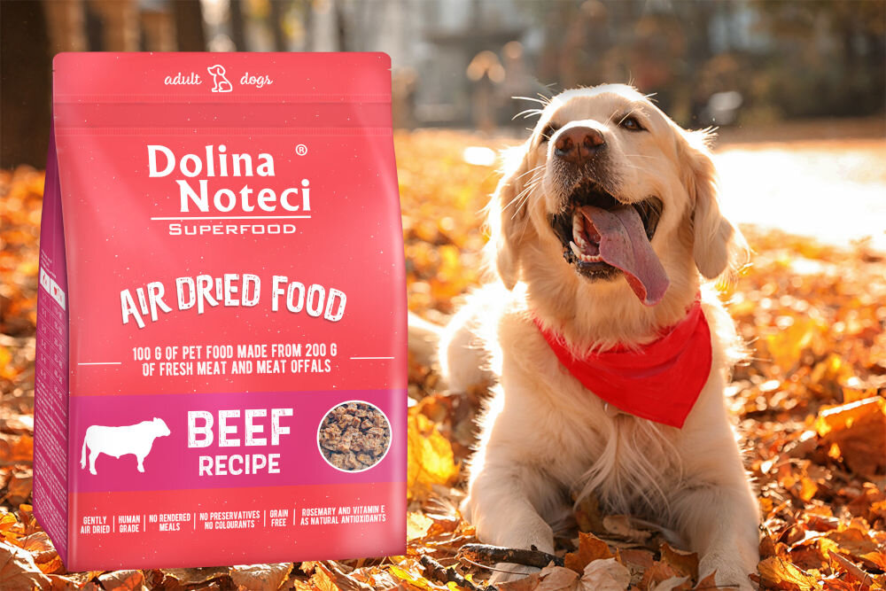 Karma dla psa DOLINA NOTECI Superfood Wołowina 1 kg dawkowanie analiza sklad