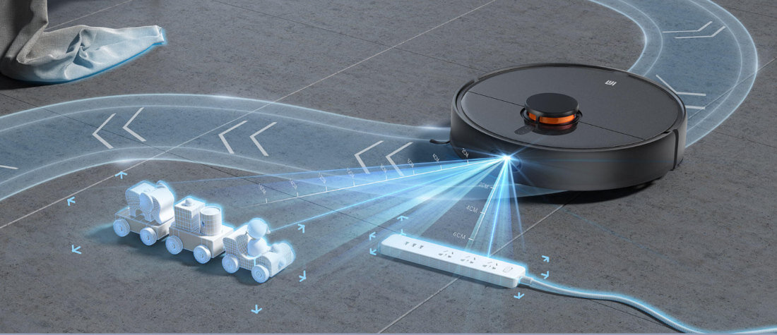 Robot sprzatajacy XIAOMI Mi Robot Vacuum-Mop 2 Ultra Set Algorytm SLAM laserowy czujnik odleglosci