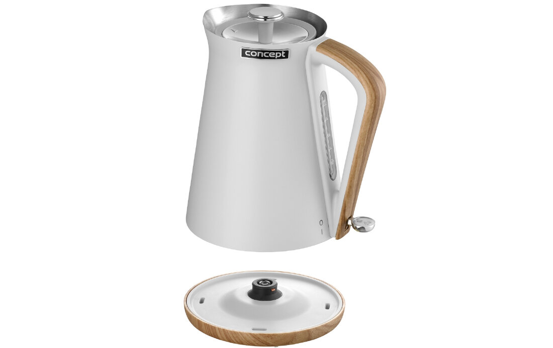 Czajnik CONCEPT Nordic RK3312 Bialy parametry wyglad design wykonanie pojemnosc 1,7l moc wskaznik poziomu wody