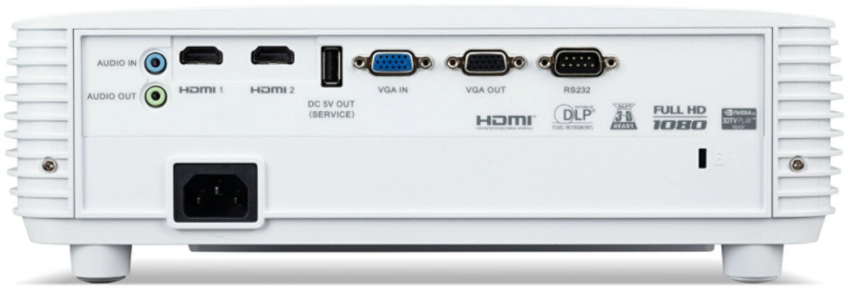 Projektor ACER X1629H złącza porty podłączenie