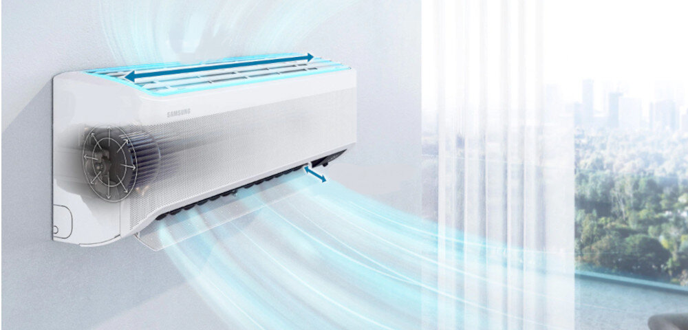 Klimatyzator SAMSUNG Split WindFree Pure 1.0 AR12AXKAAWKN-EU elektrostatyczny filtr, oczyszczanie powietrza, częściowo zmywalny filtr