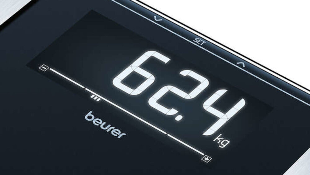 Waga łazienkowa BEURER SignatureLine BF 410 Czarny Wskaźnik niskiego poziomu baterii wygodne rozwiązanie ciągłość pracy zasilanie bateryjne
