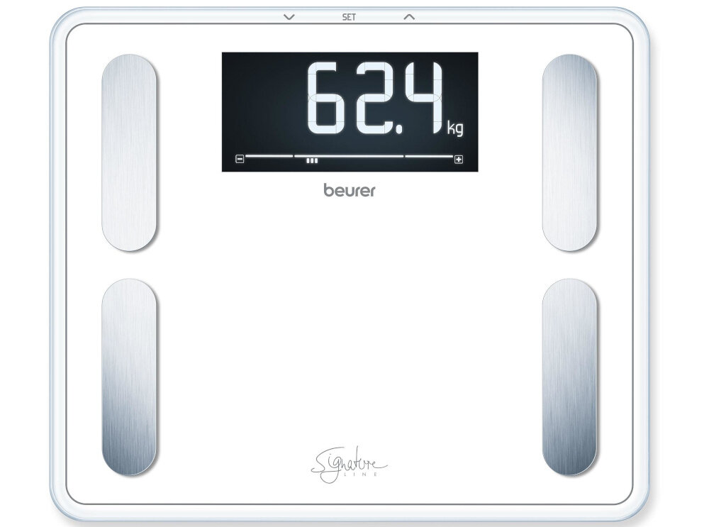 Waga łazienkowa BEURER SignatureLine BF 410 Biały wygląd prezentacja design wizualizacja białe tło