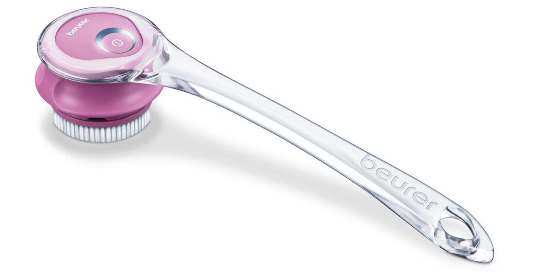 Szczotka do ciała BEURER FC 55 Dwie dopasowane nakładki dwie końcówki do codziennego oczyszczania do mocnego złuszczania dostosowanie pielęgnacja potrzeby Lampka kontrolna informacja