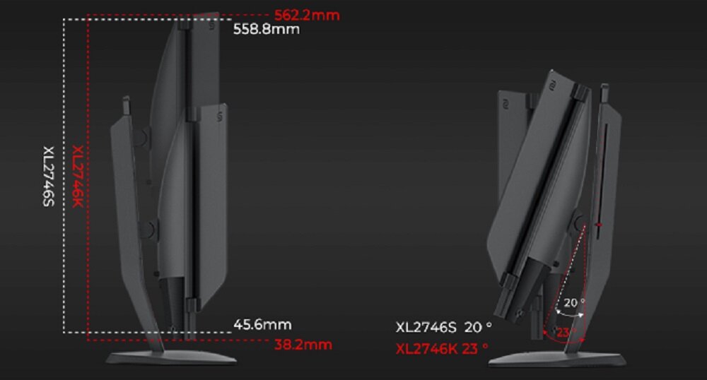 Monitor BENQ XL-K Zowie XL2746K - komfort 