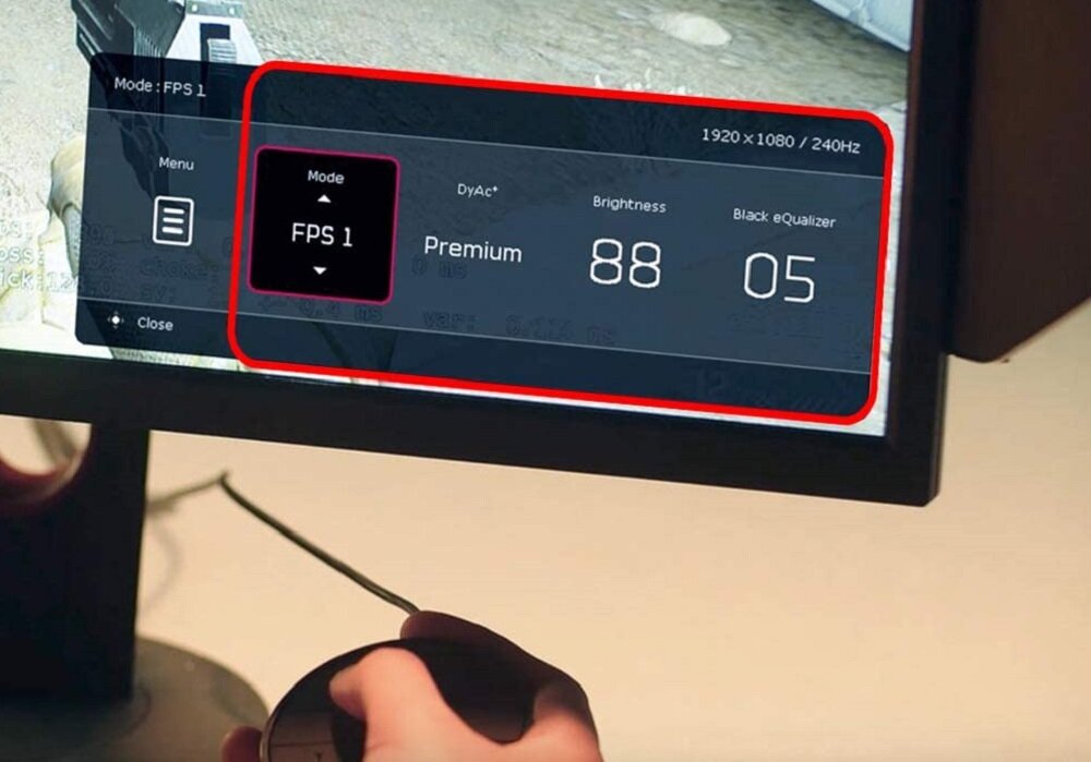 Monitor BENQ XL-K Zowie XL2746K - szybki dostep 