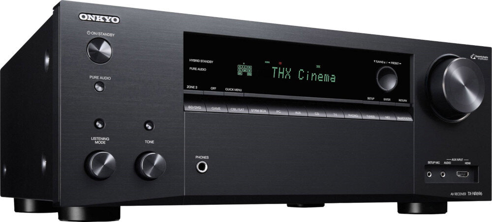 Kino domowe ONKYO TX-NR696B + TAGA TAV-607  - złącza