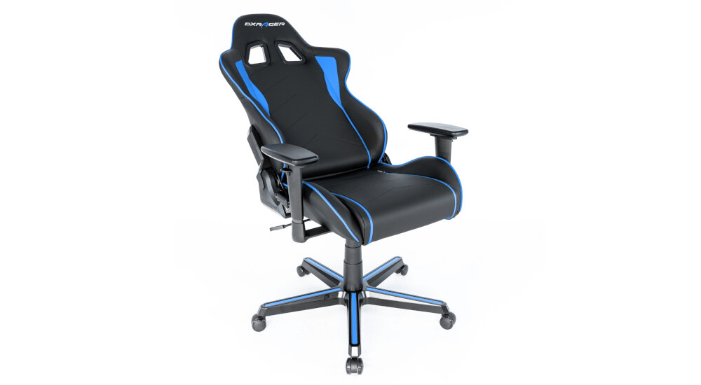 Fotel DXRACER Seria Formula OH/F08/NB Czarno-niebieski poduszka ledzwiowa zaglowek
