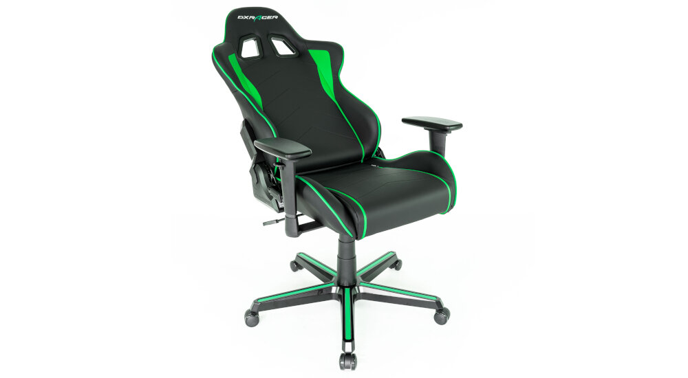 Fotel DXRACER Seria Formula OH/F08/NE Czarno-zielony poduszka ledzwiowa zaglowek