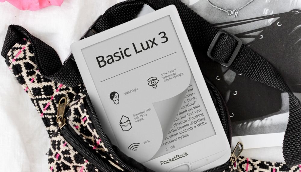 Czytnik E-Booków POCKETBOOK Basic Lux 3 ekran rozdzielczość bateria obudowa wielkość przekątna matryca pojemność książki ebooki złącza porty ładowanie łączność rozmiar wielkość