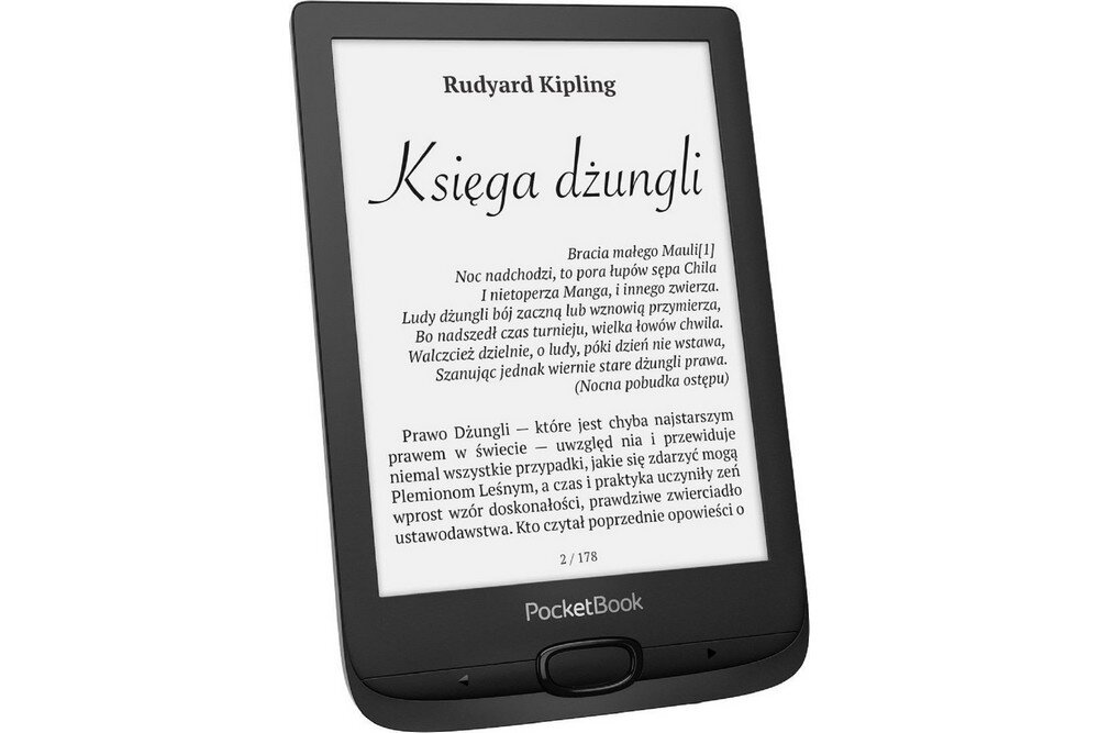 Czytnik E-Booków POCKETBOOK Basic Lux 3 ekran rozdzielczość bateria obudowa wielkość przekątna matryca pojemność książki ebooki złącza porty ładowanie łączność rozmiar wielkość