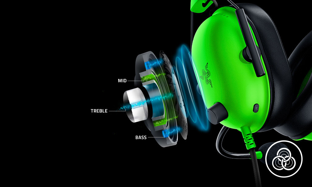 Słuchawki RAZER BlackShark V2 X Zielony bezprzewodowa technologia thx spatial audio