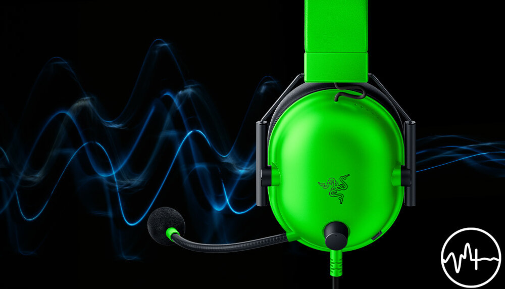 Słuchawki RAZER BlackShark V2 X Zielony akumulator czas działania pokrętło przycisk