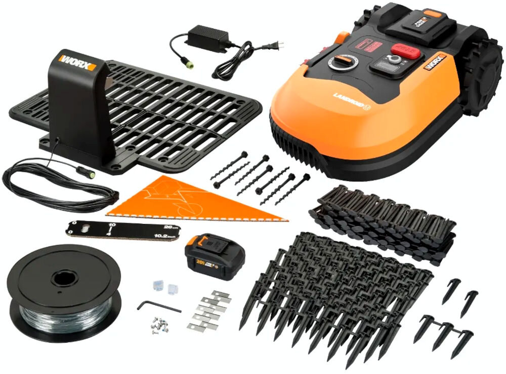 Robot koszący WORX Landroid M500 Plus WR165E elementy zestaw