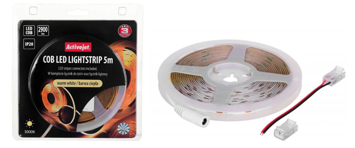 TAŚMA LED ACTIVEJET COB 3M opakowanie