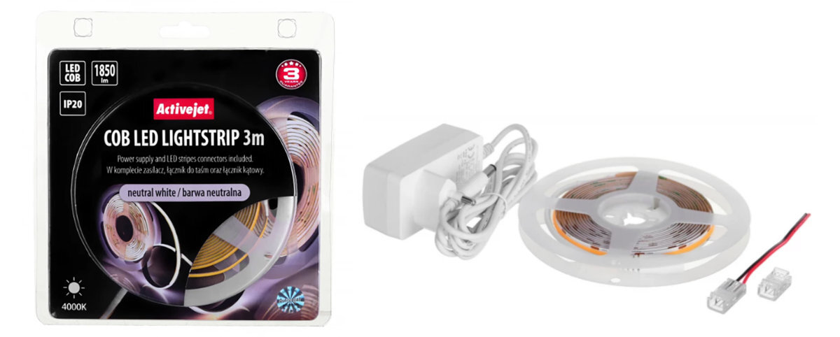 TAŚMA LED ACTIVEJET COB 3M opakowanie