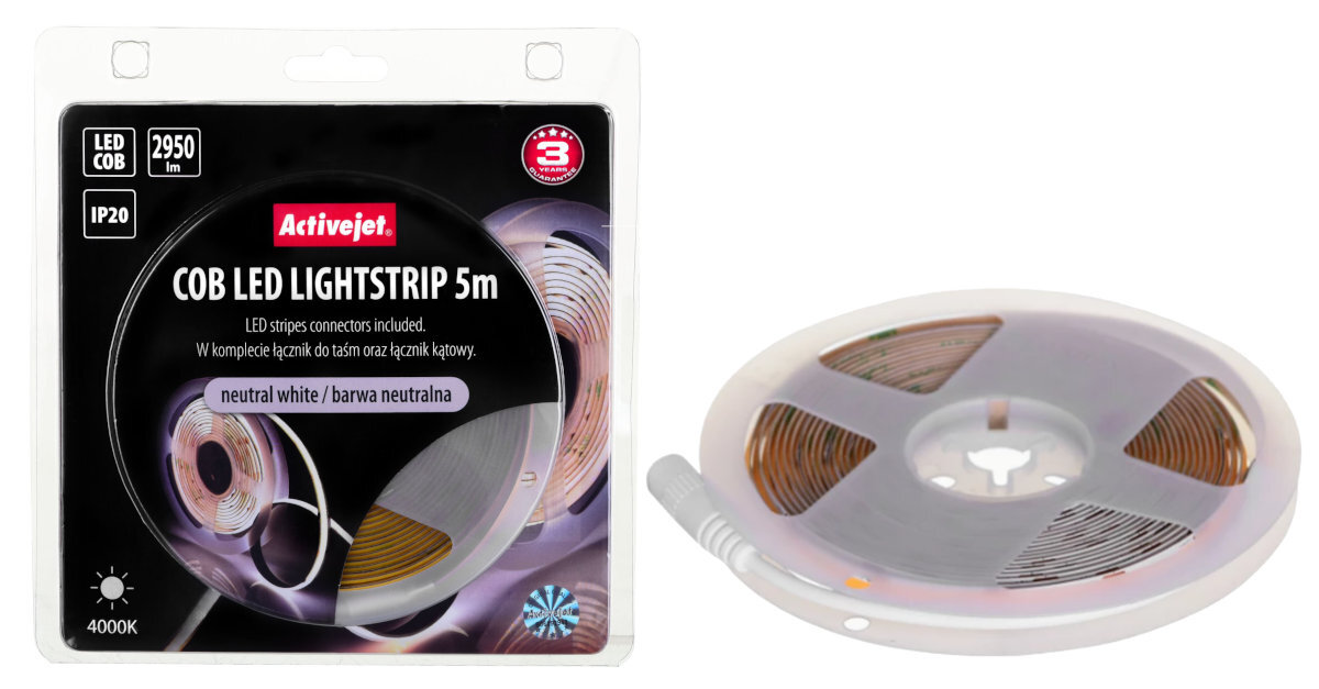TAŚMA LED ACTIVEJET COB 3M opakowanie