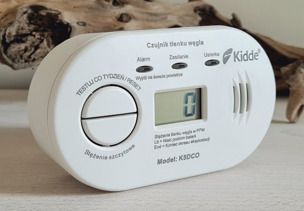 Czujnik tlenku węgla czadu KIDDE K5DCO bezpieczne srodowisko domowe monitoring poziomu tlenku wegla szybka reakcja na potencjalne zagrozenia