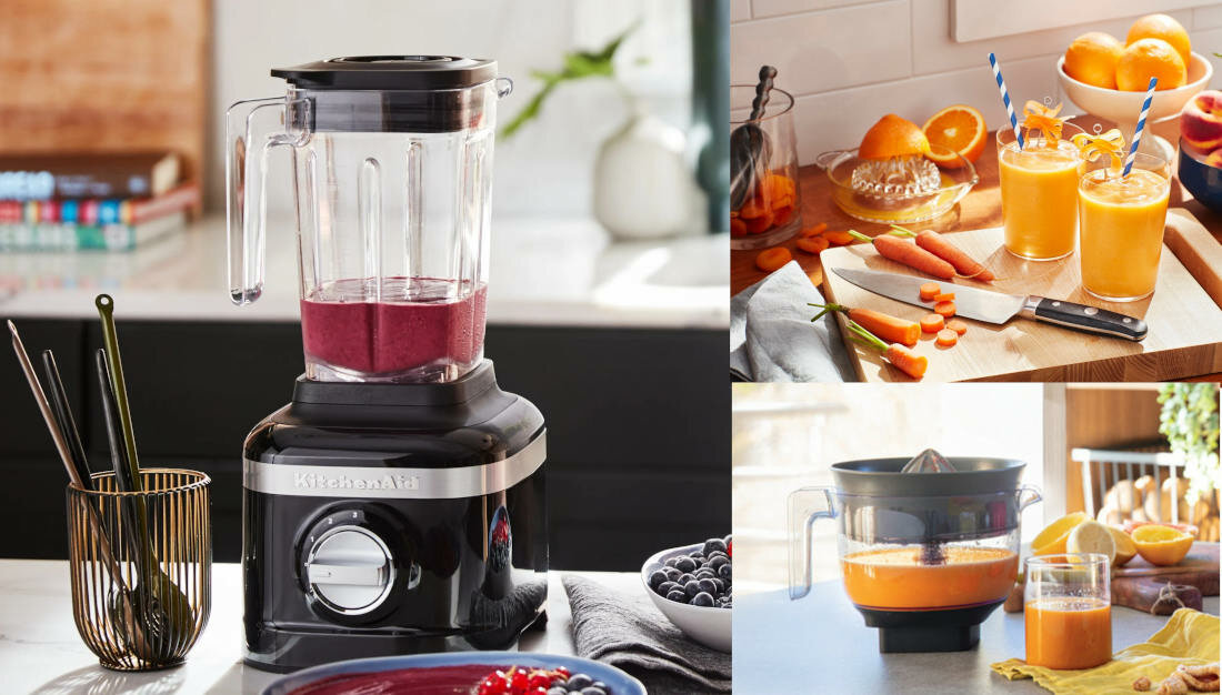 Blender kielichowy KITCHENAID KA K150 ER + CP Czarny program do kruszenia lodu funkcja turbo 3-stopniowa regulacja obrotow